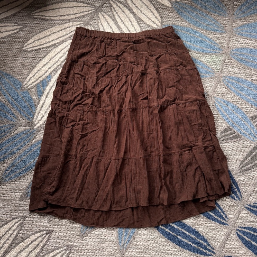 J.Jill NWT Women’s Textured Tiered‎ Lined Flowy Maxi Skirt Kona Size 2X